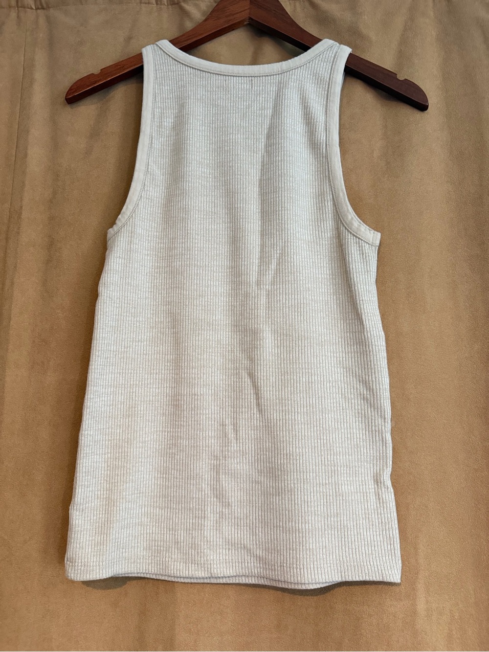 Faherty Cream Ribbed Tank Top - Picture 2 of 5